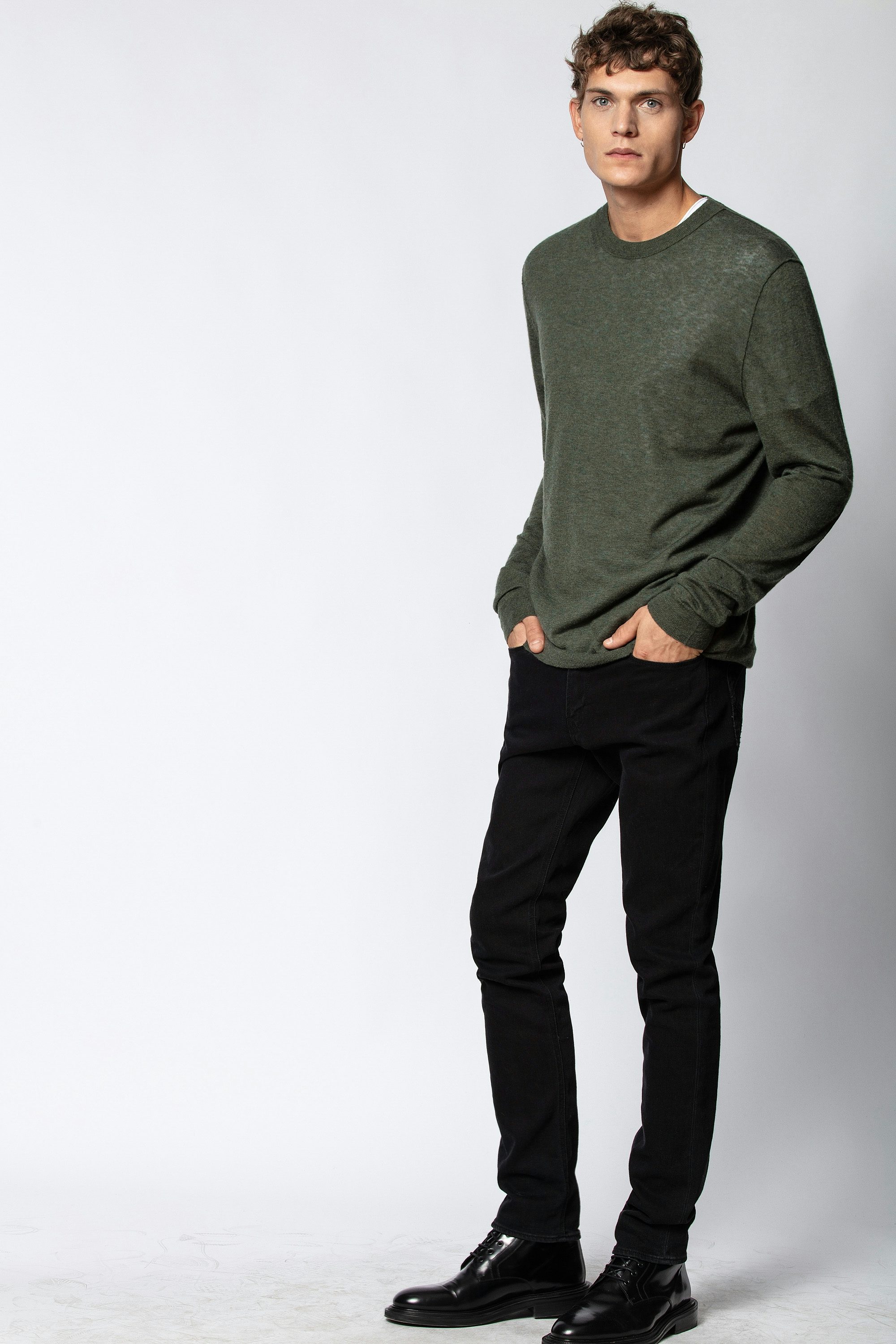 Pullover Liam - Herren-Kaschmirpullover mit Rundhalsausschnitt.